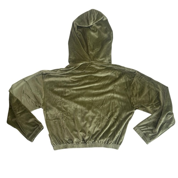 Free People Araminta James Velour Crop Hoodie – Khaki – Size 8 / Small – NWT - Picture 6 of 11